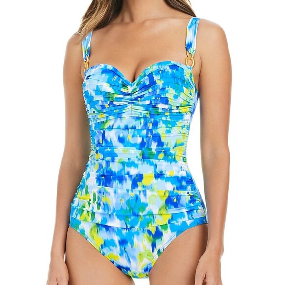 Bleu by Rod Beattie Life's A Beach Shirred Underwire One-Piece Swimsuit